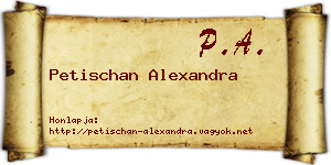 Petischan Alexandra névjegykártya